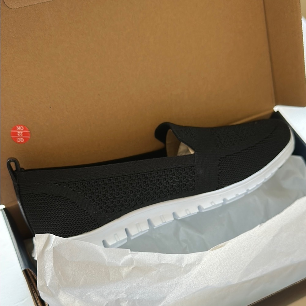 Black and White Slip-On Sneakers